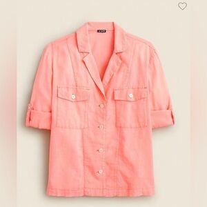 NWT J.Crew Camp Collar Linen Shirt